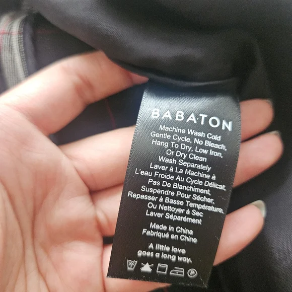 OLD BABATON Power Blazer Grey Glen Plaid 3/4 Sleeves Shawl collar Size 0 Aritzia - Picture 8 of 9